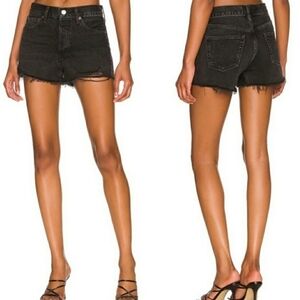 Agolde Revolve Parker Vintage Cut Off black Denim distressed Shorts 32 NWT